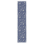 Navy Daisy Table Runner Korte Tafelloper (Voorkant)