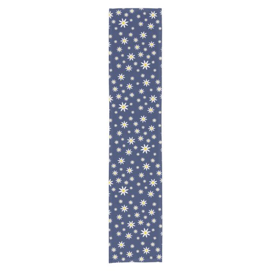 Navy Daisy Table Runner Korte Tafelloper (Voorkant)