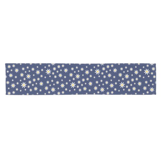 Navy Daisy Table Runner Korte Tafelloper (Horizontaal)