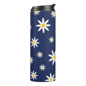 Navy Daisy Thermal Tumbler Thermosbeker (Gedraaid links)