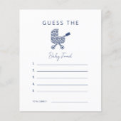 Navy Damask Baby shower raadt de Baby Food Invita (Voorkant)