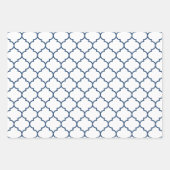 Navy Damask Moroccan Pattern Inpakpapier Vel (Voorkant)