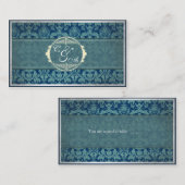 Navy Damask Wedding place card Plaatskaartje (Voorkant / Achterkant)