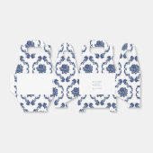 Navy Damask Wedding Welcome Favor Box Bedankdoosjes (Uitgevouwen)