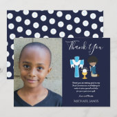 NAVY DANK U PHOTO 1st Commune - BEELD bidden Bedankkaart (Voorkant / Achterkant)