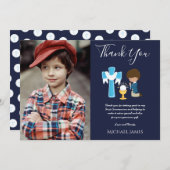 NAVY DANK U PHOTO 1st Commune - BEELD bidden Bedankkaart (Voorkant / Achterkant)