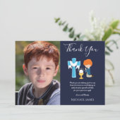 NAVY DANK U PHOTO 1st Commune - RED HAIR BOY Bedankkaart (Staand voorkant)