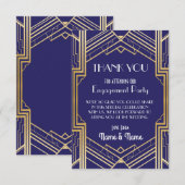 Navy Dank u voor Verloving Wedding Party-kaarten Bedankkaart (Voorkant / Achterkant)