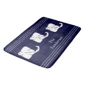 Navy Dark Blue Coastal Nautical Stingray Manta Ray Badmat (Gekanteld)