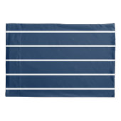 Navy Dark Blue Stripes Pillowcase Kussensloop (Achterkant)