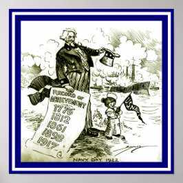 Navy Day oom Sam 1922 Cartoon Copy Poster