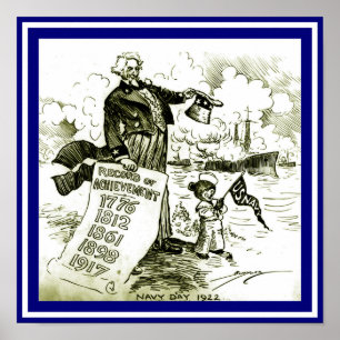 Navy Day  oom Sam 1922 Cartoon Copy Poster