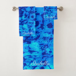 Navy Deep past vers zeewater aan Bad Handdoek