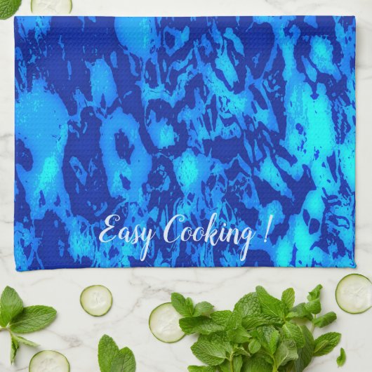 Navy Deep past vers zeewater aan Theedoek (Gevouwen)