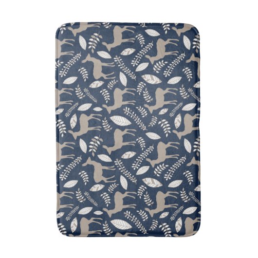 Navy Deer Collage Badmat (Voorkant Verticaal)