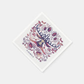 Navy Deer en Woodland Animals Wedding Servet (Hoek)