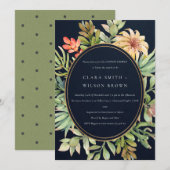 NAVY DESERT SUCCULENT CACTI FOLIAGE COUPLE SHOWER KAART (Voorkant / Achterkant)