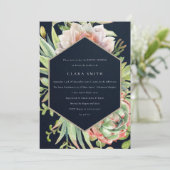 NAVY DESERT SUCCULENT CACTI FOLIAGE VRIJGEZELLENFE KAART (Staand voorkant)