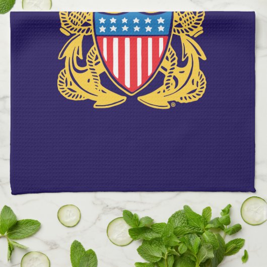 Navy Design Theedoek (Gevouwen)