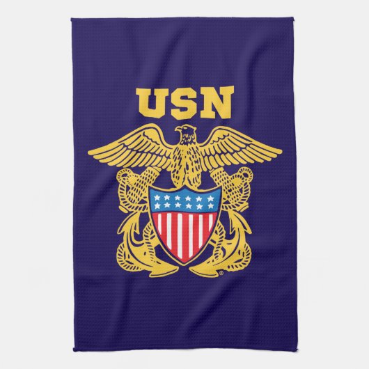 Navy Design Theedoek (Verticaal)