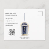 Navy Deur Aquarel Makelaarspostkaart Briefkaart (Achterkant)