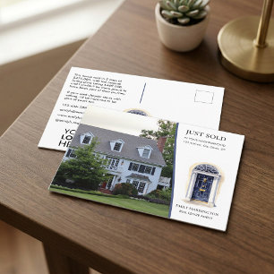 Navy Deur Aquarel Verkocht Vastgoedmakelaar Briefkaart