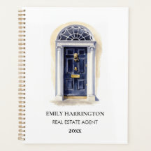 Navy Deur Watercolor Logo Vastgoedmakelaar