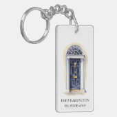 Navy Deur Waterverf Logo Vastgoedmakelaar Sleutelhanger (Voorkant Links)
