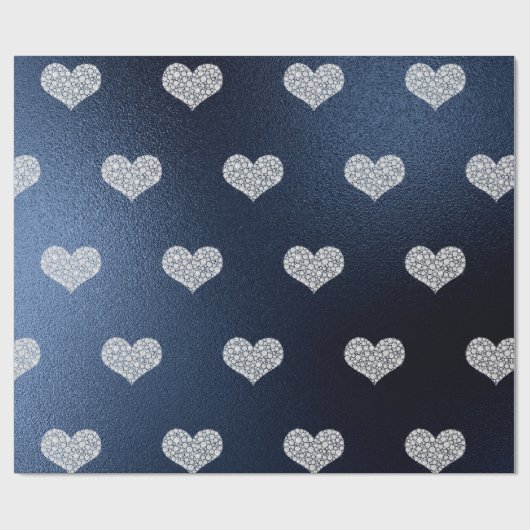 NAVY DIAMOND ELEGANT BIRTHDAY WEDDING WRAP CADEAUPAPIER (Vlak)