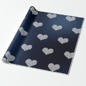 NAVY DIAMOND ELEGANT BIRTHDAY WEDDING WRAP CADEAUPAPIER (Uitgerold)