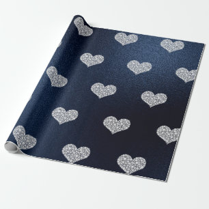 NAVY DIAMOND ELEGANT BIRTHDAY WEDDING WRAP CADEAUPAPIER