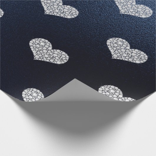 NAVY DIAMOND ELEGANT BIRTHDAY WEDDING WRAP CADEAUPAPIER (Hoek)