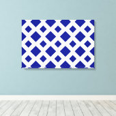 Navy Diamonds op White Canvas Afdruk (Insitu (Houten vloer))