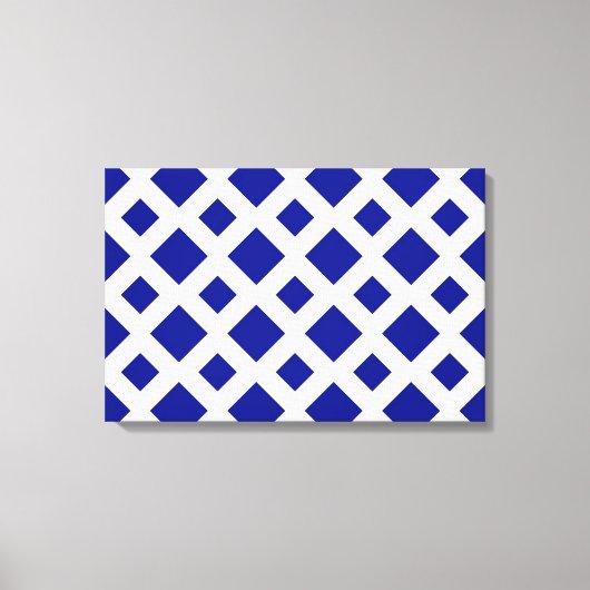 Navy Diamonds op White Canvas Afdruk (Voorkant)