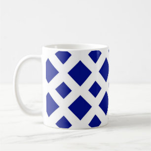 Navy Diamonds op White Koffiemok