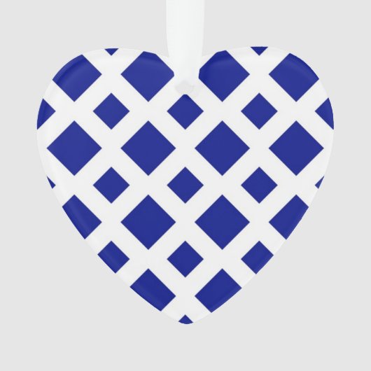 Navy Diamonds op White Ornament (voorkant)