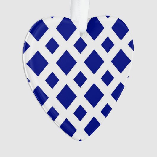 Navy Diamonds op White Ornament (voorkant)