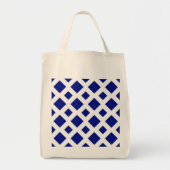 Navy Diamonds op White Tote Bag (Voorkant)