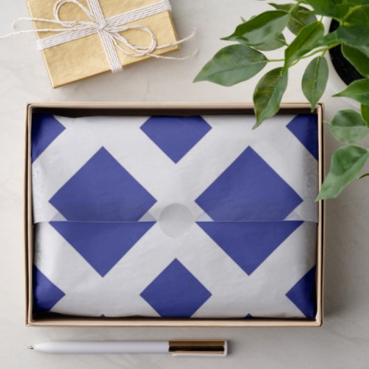 Navy Diamonds op wittespapier Tissuepapier (Geschenk)