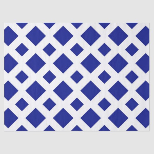 Navy Diamonds op wittespapier Tissuepapier (Voorkant)