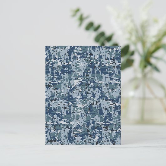 Navy Digital Camouflage Decor Briefkaart (Staand voorkant)