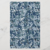Navy Digital Camouflage Decor Briefpapier (Voorkant)