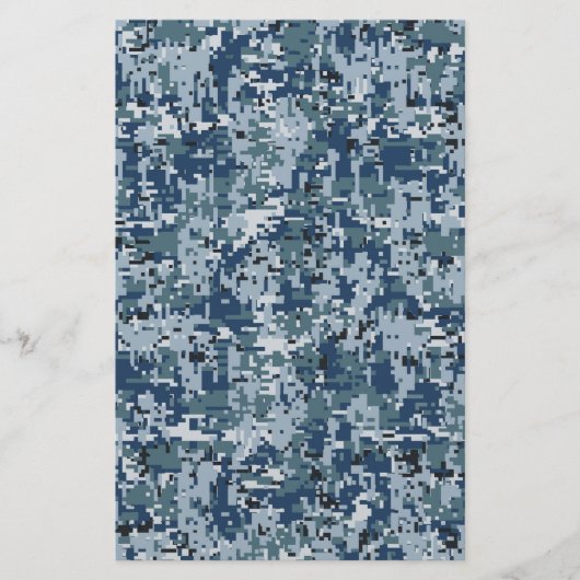 Navy Digital Camouflage Decor Briefpapier (Voorkant)