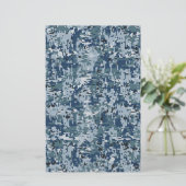 Navy Digital Camouflage Decor Briefpapier (Staand voorkant)