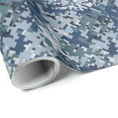 Navy Digital Camouflage Decor Cadeaupapier (Rol Hoek)