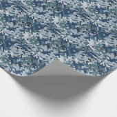 Navy Digital Camouflage Decor Cadeaupapier (Hoek)