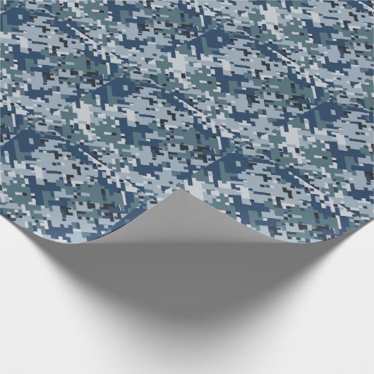 Navy Digital Camouflage Decor Cadeaupapier (Hoek)