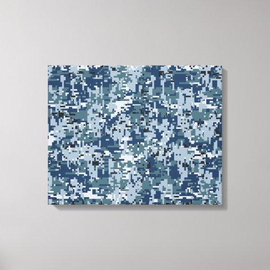 Navy Digital Camouflage Decor Canvas Afdruk (Voorkant)