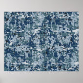 Navy Digital Camouflage Decor Poster (Voorkant)