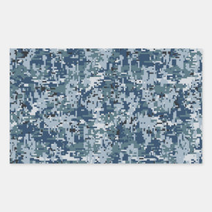 Navy Digital Camouflage Decor Rechthoekige Sticker